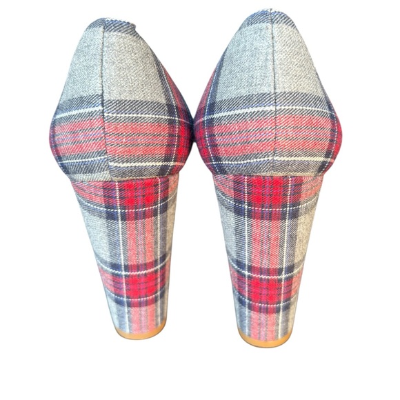J.Crew Etta Plaid Studded Cap Toe Pumps Heels Shoes I Size: 6.5 - Picture 5 of 9
